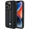 Dėklas BMW Leather Stamp Mėlyna Line Case for iPhone 15 Pro Max - Juodas