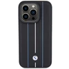 Dėklas BMW Leather Stamp Mėlyna Line Case for iPhone 15 Pro Max - Juodas