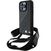 Apple iPhone 15 Pro Max BMW dėklas M Edition Carbon Stripe &amp; Strap (BMHCP15X23PSCCK) juodos spalvos