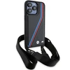 Apple iPhone 15 Pro Max BMW dėklas M Edition Carbon Tricolor Lines &amp; Strap (BMHCP15X23PSVTK) juodos spalvos
