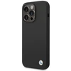 BMW BMHCP15XSILBK Apple iPhone 15 Pro Max 6.7" dėklas telefonui juodos spalvos silikoninis Metal Logo