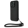 BMW Leather Signature and Strap Apple iPhone 16 Pro dėklas telefonui juodos spalvos