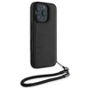 BMW Leather Signature and Strap Apple iPhone 16 Pro dėklas telefonui juodos spalvos
