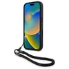 BMW Leather Signature and Strap Apple iPhone 16 Pro dėklas telefonui juodos spalvos