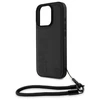 BMW Leather Signature and Strap Apple iPhone 16 Pro dėklas telefonui juodos spalvos