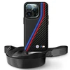 BMW BMHCP16X23PSVTK Apple iPhone 16 Pro Max 6.9" dėklas telefonui juodos spalvos M Edition Carbon Tricolor Lines &amp; Strap