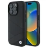 BMW BMHCP16X23RCGPK Apple iPhone 16 Pro Max 6.9" dėklas telefonui juodos spalvos Sign Leather Crossing Lines Pattern