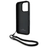 BMW BMHCP16X23RMRLK Apple iPhone 16 Pro Max 6.9" dėklas telefonui juodos spalvos Signature Leather Wordmark Cord