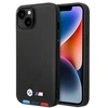 Apple iPhone 14 BMW odinis dėklas Stamp Tricolor MagSafe (BMHMP14S22PTDK) juodos spalvos
