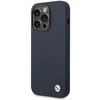 Apple iPhone 14 Pro Max BMW silikoninis dėklas Metal Logo MagSafe (BMHMP14XSILNA) mėlynos spalvos
