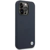 Apple iPhone 14 Pro Max BMW silikoninis dėklas Metal Logo MagSafe (BMHMP14XSILNA) mėlynos spalvos