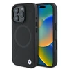 BMW Signature Leather Half Textured &amp; Circle MagSafe Apple iPhone 16 Pro - dėklas telefonui juodos spalvos