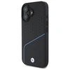 BMW BMHMP16S23RDCLK Apple iPhone 16 6.1" dėklas telefonui juodos spalvos Sign Leather Textured And Line MagSafe