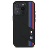 BMW BMHMP16X23SCUK Apple iPhone 16 Pro Max 6.9" dėklas telefonui juodos spalvos Silikoninis Cut Tricolor Lines MagSafe