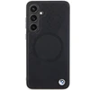 Samsung Galaxy S24 Plus BMW Dėklas Signature odinis Half Textured &amp; Circle MagSafe (BMHMS24M23RTPK) juodos spalvos