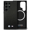 Dėklas BMW Leather Carbon MagSafe skirtas Samsung Galaxy S25 Ultra juodos spalvos