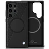 Dėklas BMW Leather Half Textured MagSafe Samsung Galaxy S25 Ultra juodos spalvos