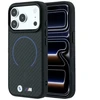 Dėklas BMW M Kevlar Mėlyna Print Ring Metal Logo MagSafe Case for iPhone 18 Pro / 17 Pro - Juodas