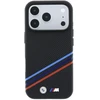 BMW M Quadrille dėklas su Kevlar raštu, tricolor linijomis ir metaliniu logotipu, MagSafe, skirtas iPhone 18 Pro / 17 Pro