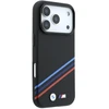 BMW M Quadrille dėklas su Kevlar raštu, tricolor linijomis ir metaliniu logotipu, MagSafe, skirtas iPhone 18 Pro / 17 Pro