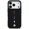 BMW M Silicon Tricolor Line MagSafe Dėklas skirtas Apple iPhone 17 Pro juodos spalvos