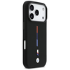 BMW M Silicon Tricolor Line MagSafe Dėklas skirtas Apple iPhone 17 Pro juodos spalvos