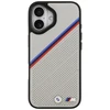 Dėklas BMW M Tricolor Metal Logo MagSafe skirtas Apple iPhone 17 pilkos spalvos