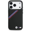 BMW M Tricolor Metal Logo MagSafe dėklas skirtas Apple iPhone 17 Pro juodos spalvos