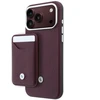 Rinkinys Dėklas + portfel BMW Quilted Pattern Metal Logo do iPhone 18 Pro Max / 17 Pro Max bordo spalvos