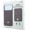 BMW dygsniuoto rašto metalinio logotipo dėklas + piniginės rinkinys, skirtas iPhone 18 Pro Max / 17 Pro Max, bordo spalvos