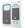BMW Quilted Pattern Metal Logo dėklas + piniginės rinkinys, skirtas iPhone 18 Pro / 17 Pro, bordo spalvos