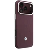 Rinkinys Dėklas + portfel BMW Quilted Pattern Metal Logo do iPhone 18 Pro Max / 17 Pro Max bordo spalvos
