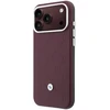 Rinkinys Dėklas + portfel BMW Quilted Pattern Metal Logo do iPhone 18 Pro / 17 Pro bordo spalvos