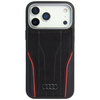 Dėklas Audi R8 Genuine Leather MagSafe skirtas Apple iPhone 17 Pro juodos spalvos-raudonos spalvos