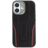 Dėklas Audi R8 Genuine Leather MagSafe skirtas Apple iPhone 17 juodos spalvos-raudonos spalvos