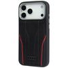 Dėklas Audi R8 Genuine Leather MagSafe skirtas Apple iPhone 17 Pro juodos spalvos-raudonos spalvos