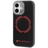 Dėklas Audi RSQ Carbon Fiber Sport Raudona Circle MagSafe skirtas Apple iPhone 17 juodos spalvos