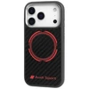 Dėklas Audi RSQ Carbon Fiber Sport Raudona Circle MagSafe skirtas Apple iPhone 17 Pro juodos spalvos