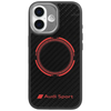 Dėklas Audi RSQ Carbon Fiber Sport Raudona Circle MagSafe skirtas Apple iPhone 17 juodos spalvos