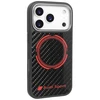 Dėklas Audi RSQ Carbon Fiber Sport Raudona Circle MagSafe skirtas Apple iPhone 17 Pro juodos spalvos