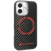 Dėklas Audi RSQ Carbon Fiber Sport Raudona Circle MagSafe skirtas Apple iPhone 17 juodos spalvos
