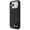 Dėklas BMW M Carbon Tricolor Line MagSafe - Case Apple iPhone 17 Pro Max juodas