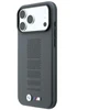 Dėklas BMW M Mėlyna Perfo Metal Logo MagSafe, skirtas iPhone 18 Pro Max / 17 Pro Max, pilkas