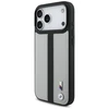 Dėklas BMW M Perskirtasated Stripe Logo MagSafe skirtas Apple iPhone 17 Pro Max pilkos spalvos