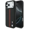 Dėklas BMW M Perskirtasated Stripe Logo MagSafe skirtas Apple iPhone 17 Pro Max raudonos spalvos