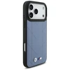 Dėklas BMW M Quilted Logo MagSafe skirtas Apple iPhone 17 Pro Max mėlynos spalvos