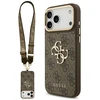 Dėklas Guess 4G Big 4G Classic Logo Big Strap Metal Mygtukai do iPhone 18 Pro / 17 Pro ruda
