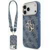 Dėklas Guess 4G Big 4G Classic Logo Big Strap Metal Mygtukai, skirtas iPhone 18 Pro Max / 17 Pro Max, mėlynas