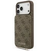 Dėklas Guess 4G kortelių lizdai ir magnetinis užsegimas „Crossbody“ skirtas „iPhone 18 Pro Max / 17 Pro Max“ rudas
