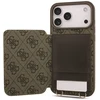 Dėklas Guess 4G kortelių lizdai ir magnetinis užsegimas „Crossbody“ skirtas „iPhone 18 Pro Max / 17 Pro Max“ rudas